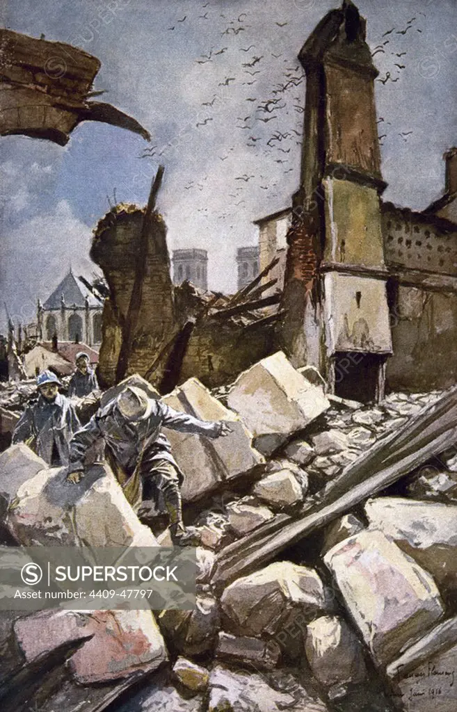 WORLD WAR (1914-1918). Verdun. "The French Illustration" (1917).