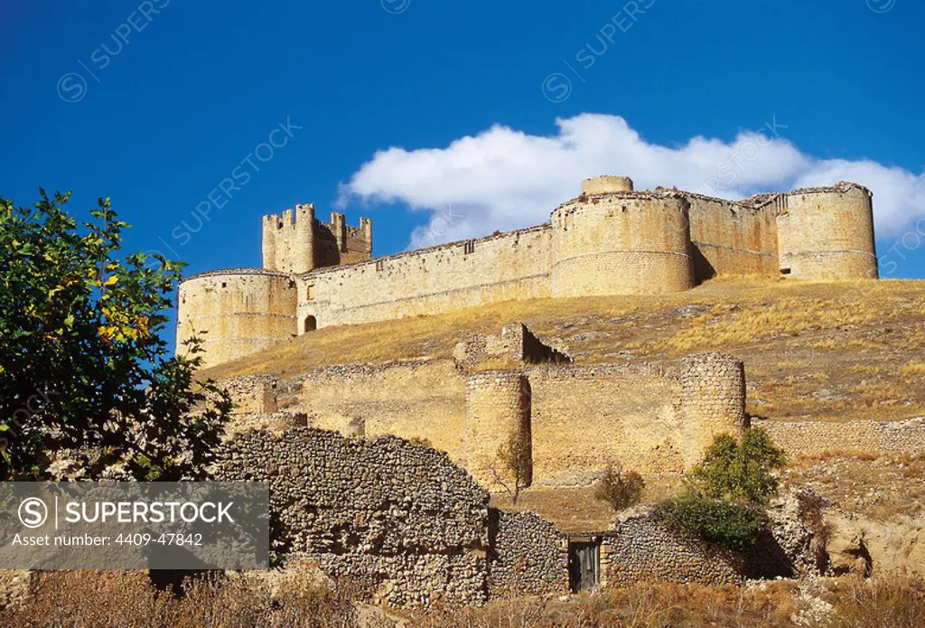 Spain. Castilla and Leon. Berlanga de Duero Castle, built in the 15th century by the Tovar family.