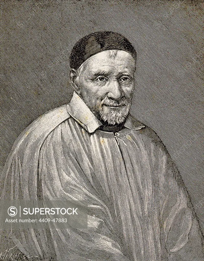 Saint Vincent de Paul (1581-1660). French religious, called the Apostle of Charity. Dedicated to serving the poor. Engraving.