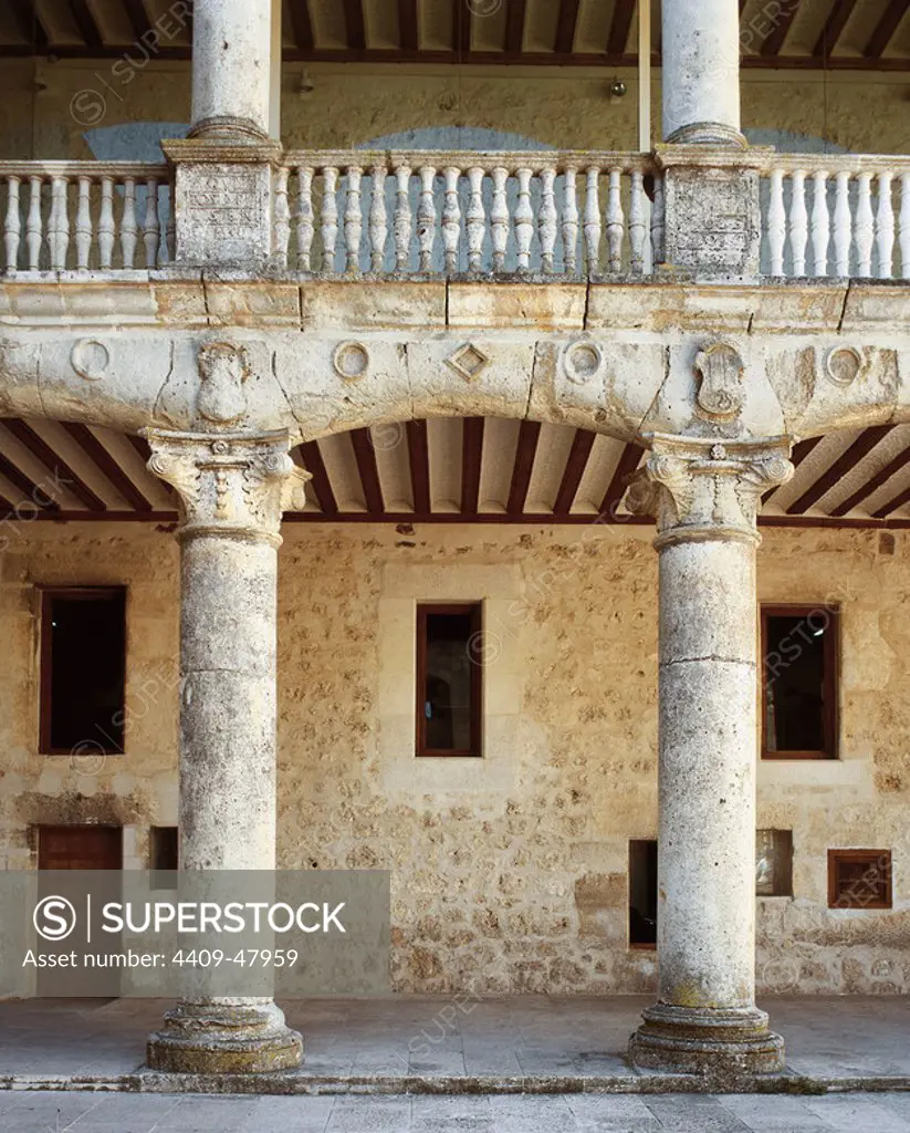 Renaissance Art. Spain. Cuellar. Castle. Built in 15th century and restored between 16th and 18th centuries. Parade ground. Detail.
