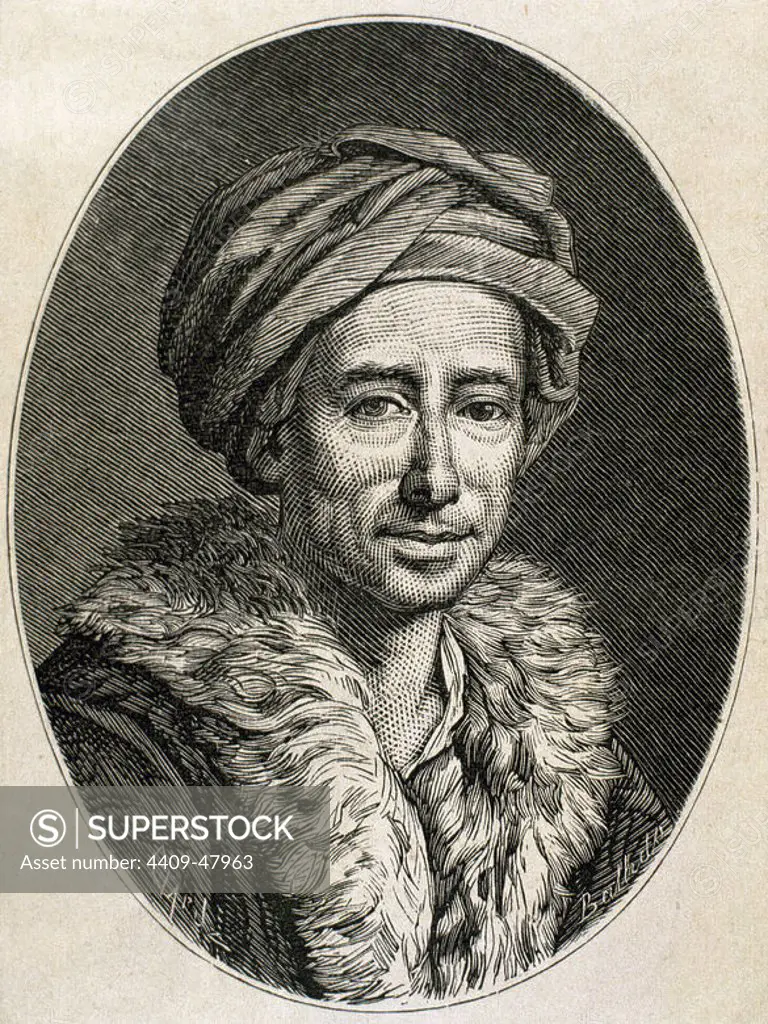 Winckelmann, Johann Joachim (Stendal ,1717-Trieste 1768). German archaeologist and art historian. Engraving.