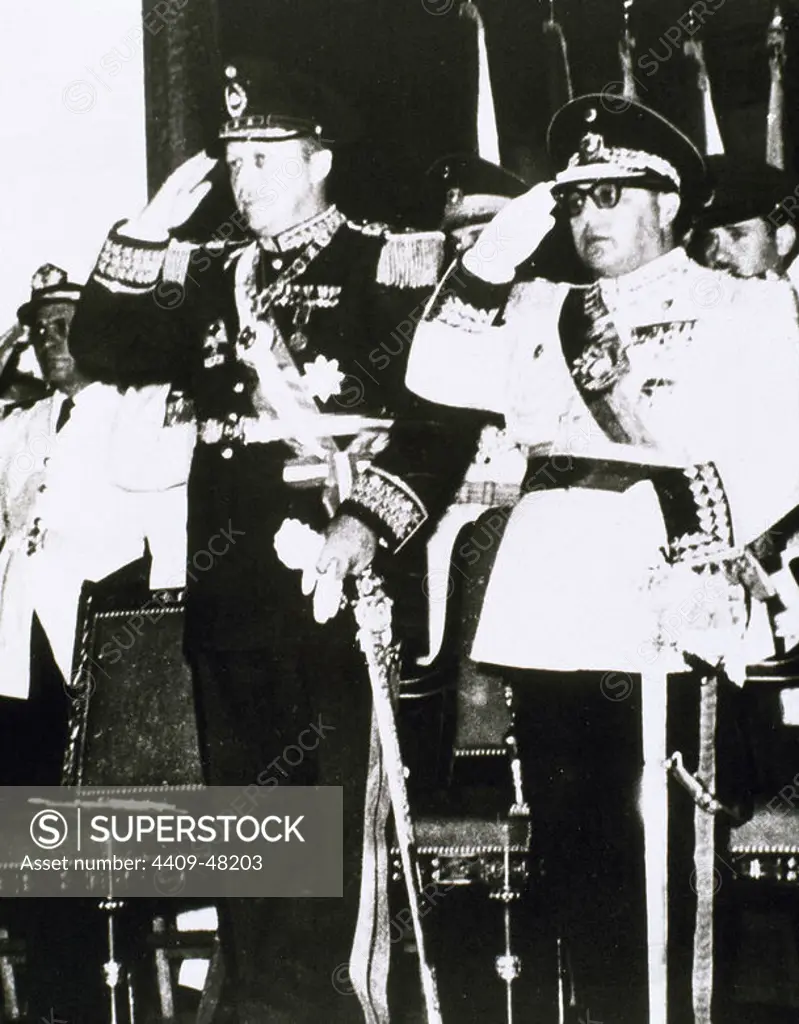 Marcos Pe_rez Jime_nez (1914-2001). Venezuelan military and President of Venezuela from 1952-1958. On the left, Alfredo Stroessner (1912-2006). Paraguayan military and President of Paraguay from 1954-1989.