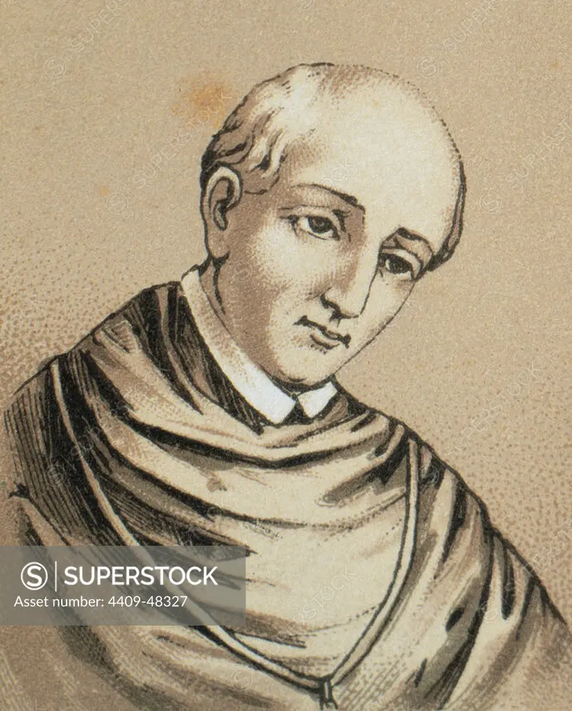 Vasco de Quiroga (1470-1565). First Bishop of Michoacan (Mexico). Mexican engraving, 1885. Department of Prints and Engravings. Library of Catalonia. Barcelona. Spain.