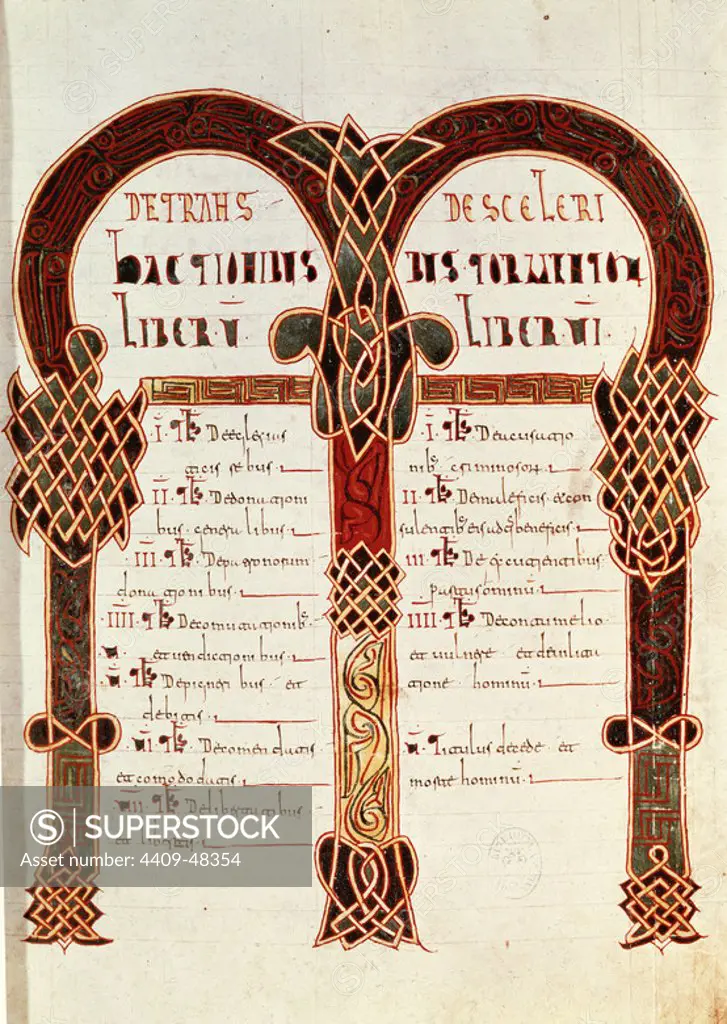 Code of Euric or Codex Euricianus. Fifth century. First written compilation of Visigothic law enacted by Euric, King of Spain, sometime before 480, probably at Toulouse (possible at Arles). National Library. Madrid. Spain.
