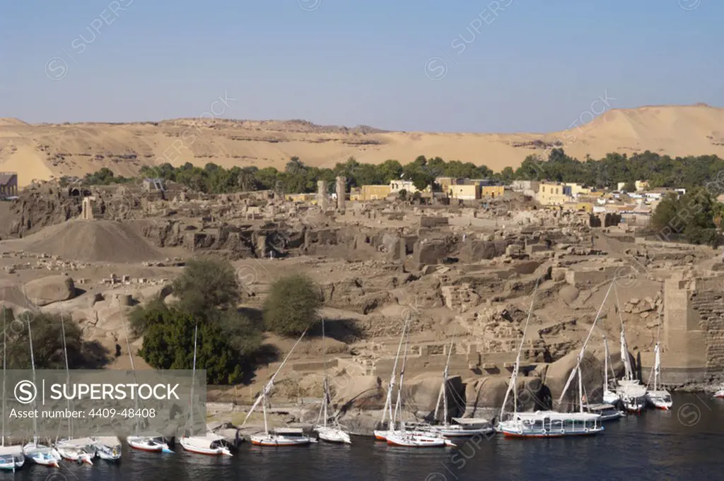 Egyp. Aswan. Elephantine Island. Landscape.