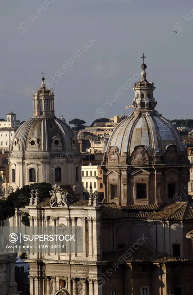 Italy, Rome. Church of Santi Luca e Martina. Situated between Roma Forum and Forum od Caesar. Built by Pietro da Cortona (1596-1669). Exterior.