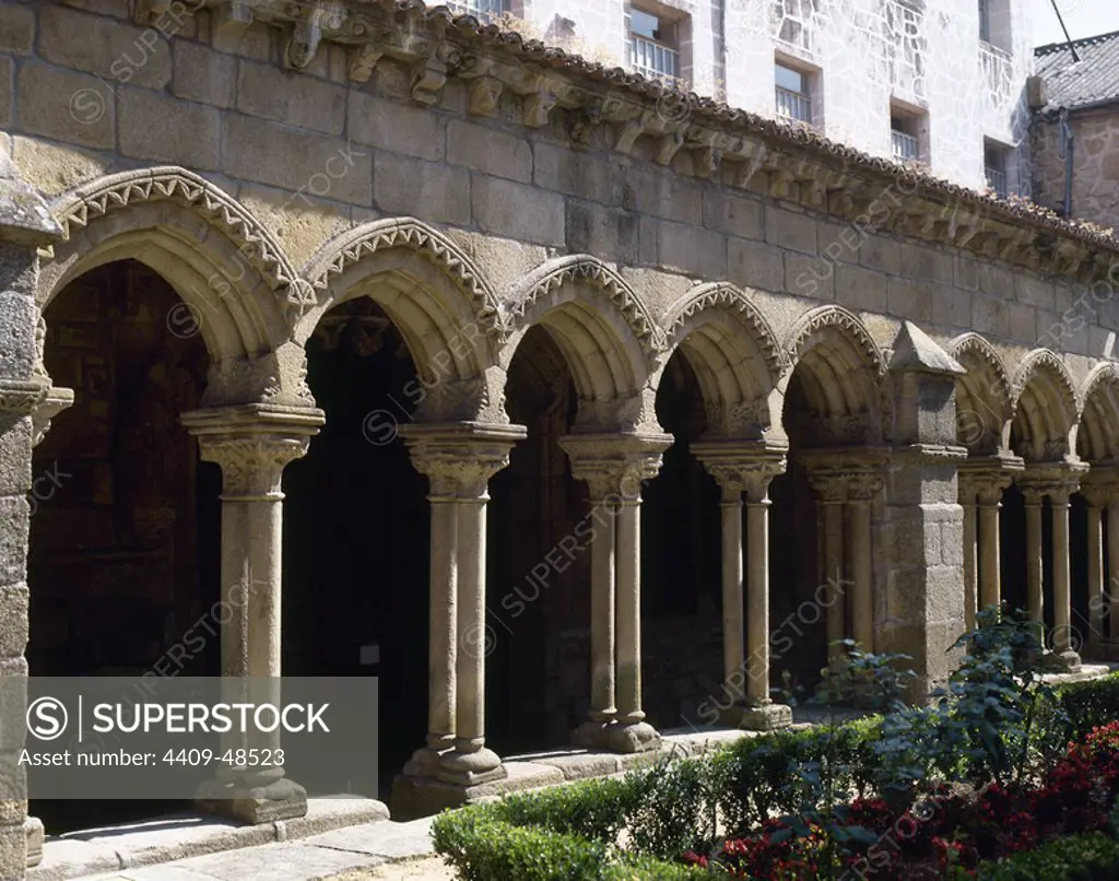 Spain. Galicia. Ourense. Monastery of Saint Francis. Gothic cloister. 13th century.