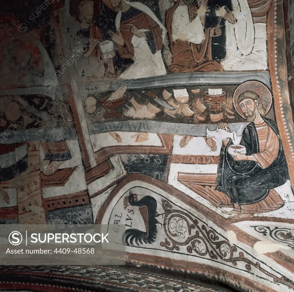 Romanesque Art. Spain. Fresco in the Royal Pantheon. Basilica of San Isidoro. 12th century. Leon. Castile and Leon.