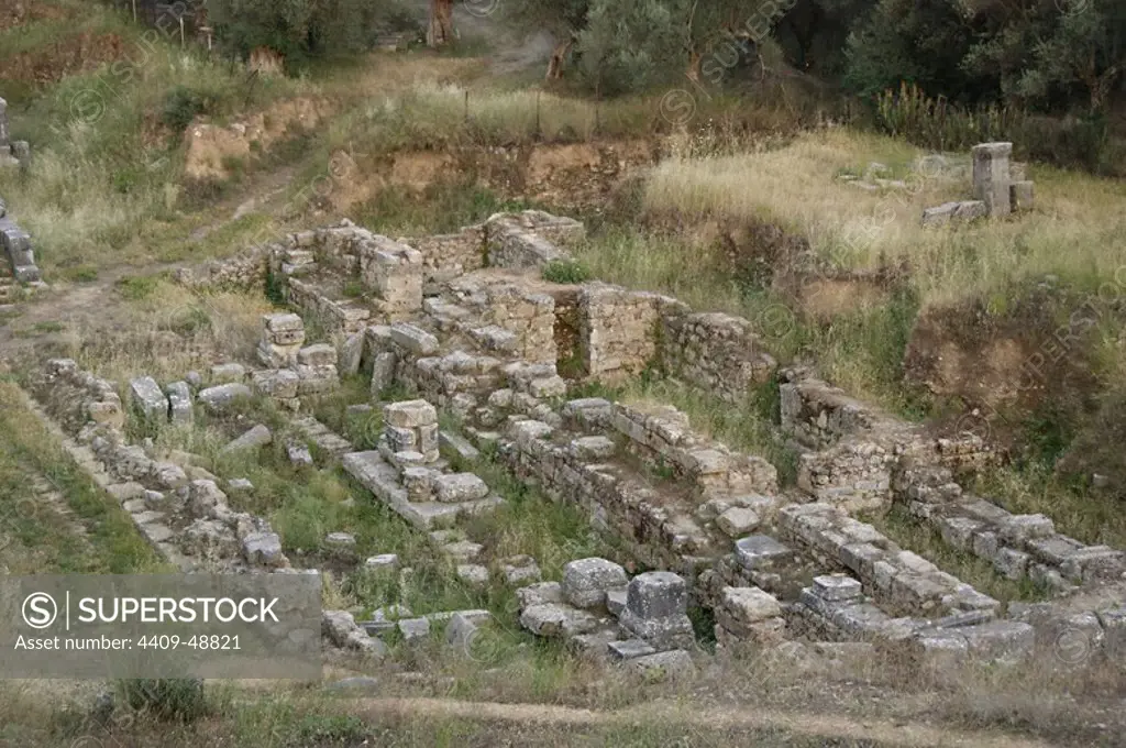 Greece. Sparta. Roman Theater. 30-20 BC. Ruins. Region of Laconia. South-eastern Peloponnese.