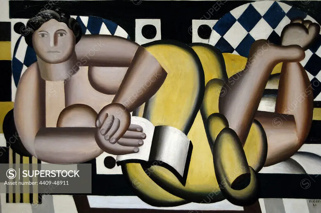 Fernand Léger (1881-1955). French painter. Part of the Circle of Kahnweiler (1913). Reclining Woman, 1922. Oil on canvas (64,5 x 92 cm). The Art Institute of Chicago. Chicago. State of Illinois. United States.