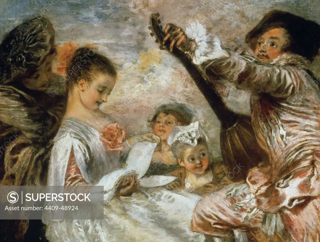 Jean-Antoine Watteau (1684-1721). French painter. The Music Lesson (1717). Wallace Collection. London. England. United Kingdom.
