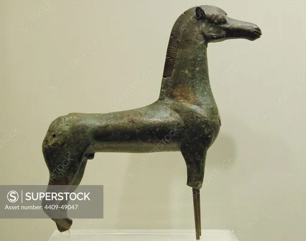 Greek Art. Archaic Period. Horse. Bronze. Archaeological Museum of Olympia. Greece.