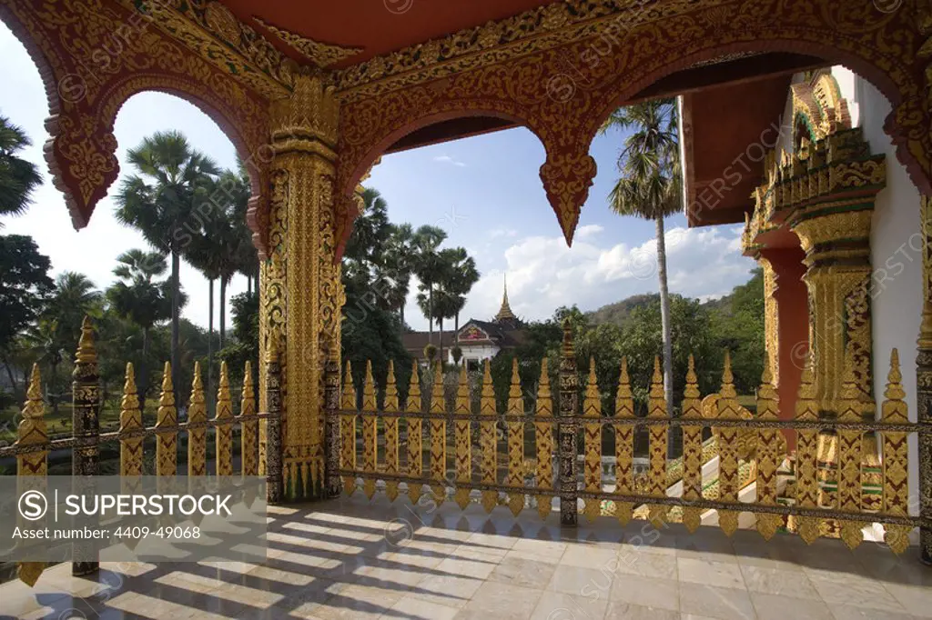 MUSEO NACIONAL. Antiguo Palacio Real, construído a principios del siglo XX. Vista parcial de la SALA PHA BANG. LUANG PRABANG (Patrimonio de la Humanidad). Laos.