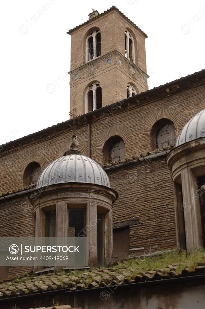 Italy. Rome. Church of Saint Agnes Outside the Walls. The current building rebuilt by Pope Honorius I, 7th century. Exterior.