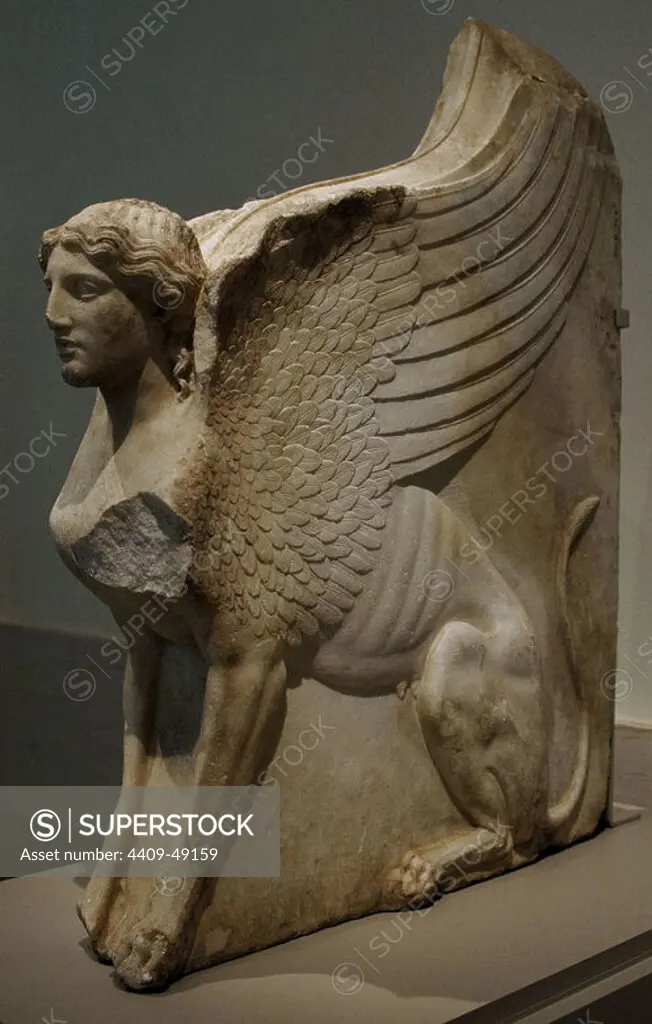 Roman Art. Sphinx-shaped bracket. (27 b.C 14 a.C.). Augustan period. Marble. Metropolitan Museum of Art. New York. United States.