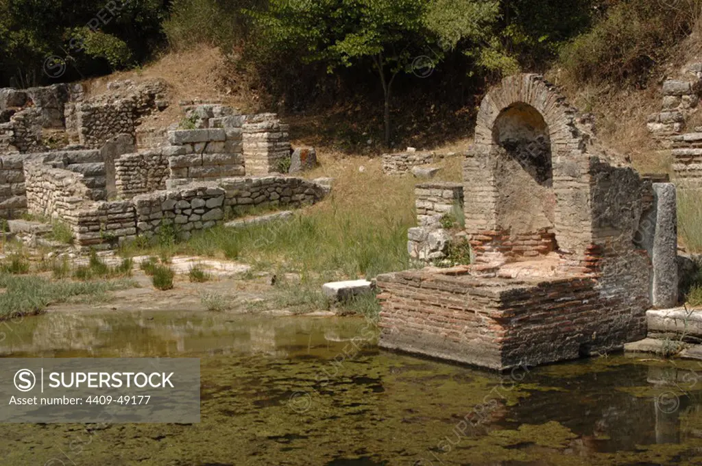 Albania. Butrint. Temple of Asklepios, constructed in the 3rd century BC, and rebuilt in the 2nd century BC.