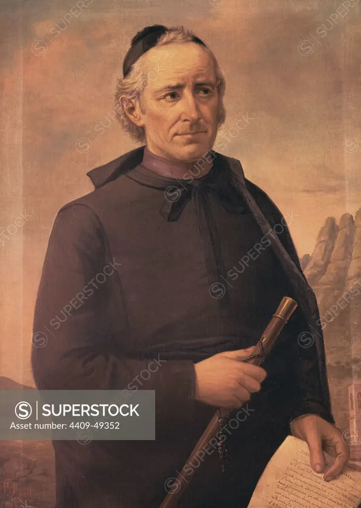 Ramon Montanya Coca (1752-1811). Canon of the Cathedral of Manresa and General Commander of the Somatens in 1808. Painting by Francesc Morell Cornet (1845-1916). 1904. Manresa City Hall. Catalonia. Spain.