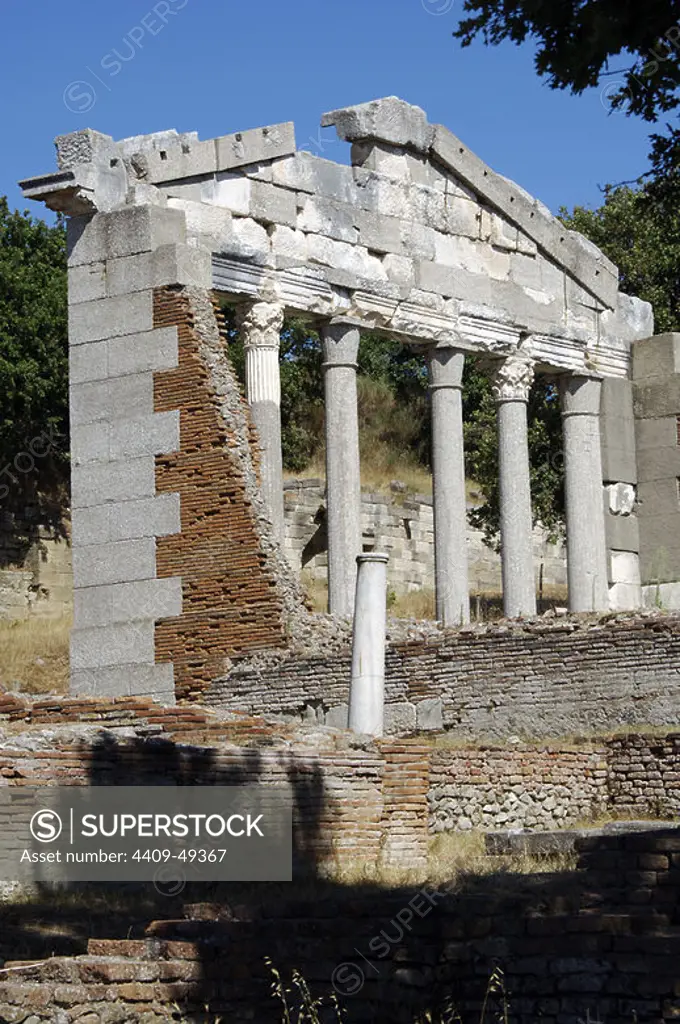 Greek ART. Hellenistic period. Republic of Albania. Bouleterion, building dated in the II century AD. Ruins of Apollonia. Fier.