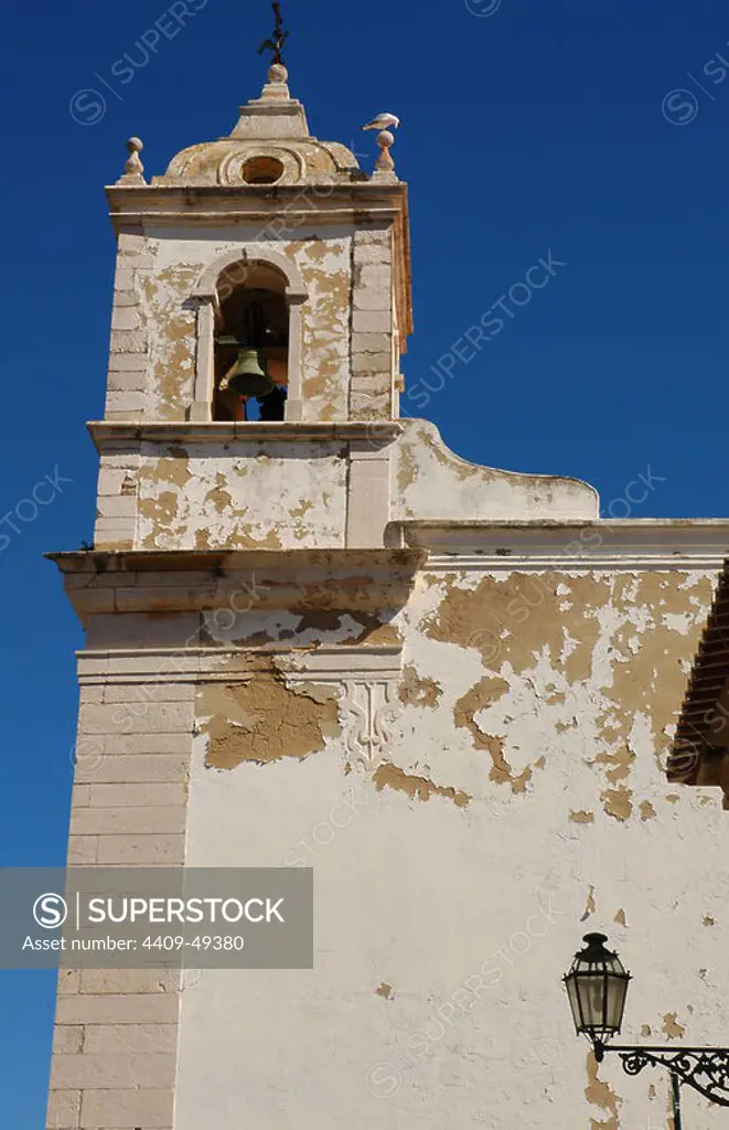 Portugal. Lagos. Bell tower of the Church of Santa Maria. Algarve.