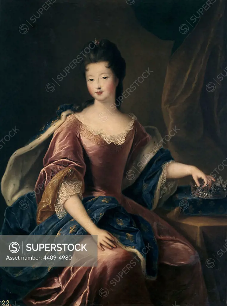 'Marie Louise Élisabeth d'Orléans', 17th century, Oil on canvas, 138 x 105 cm, P2295. Author: PIERRE GOBERT (1662-1744). Location: MUSEO DEL PRADO-PINTURA. MADRID. SPAIN. DUQUESA DE BERRY. MARIA LUISA ISABEL DE ORLEANS.