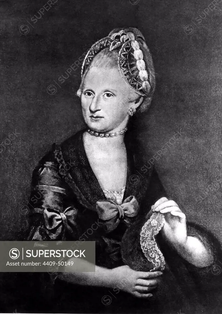 Anna Maria Pertl (1747), madre de Johann Wolfgang Amadeus Mozart (Salzburg, 1756-Viena, 1791).