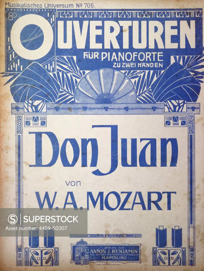 Portada de la obertura de "Don Juan" (Don Giovanni), de Johann Wolfgang Amadeus Mozart (Salzburg, 1756-Viena, 1791).