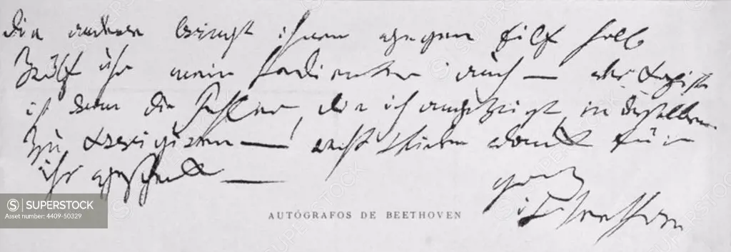 Beethoven, Ludwig Van; Autógrafo del compositor.