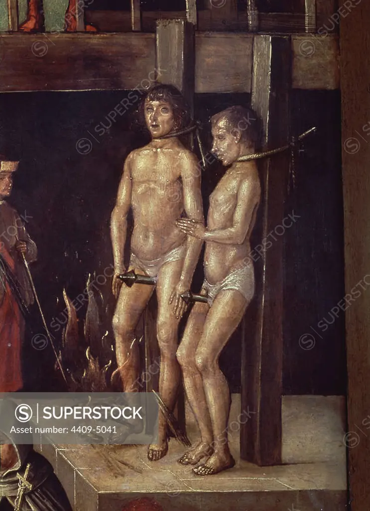 'Saint Dominic Guzmán presiding over an Auto-da-fe' (detail), 1493-1499, Oil on panel, 154 cm x 92 cm, P00618. Author: PEDRO BERRUGUETE. Location: MUSEO DEL PRADO-PINTURA. MADRID. SPAIN.