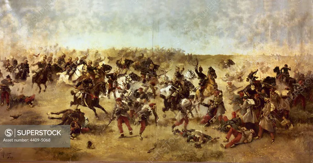 Battle of Treviño, July 7th 1875. Carlist war. Canvas painted in 1895. Madrid, Museum of the Army. Author: Banda. Location: ALCAZAR / MUSEO DEL EJERCITO-COLECCIÓN. Toledo. SPAIN.