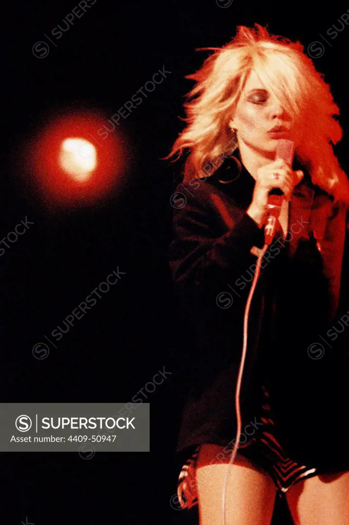 Debbie Harry, integrante del grupo Blondie. Festival Canet Rock, 1978.