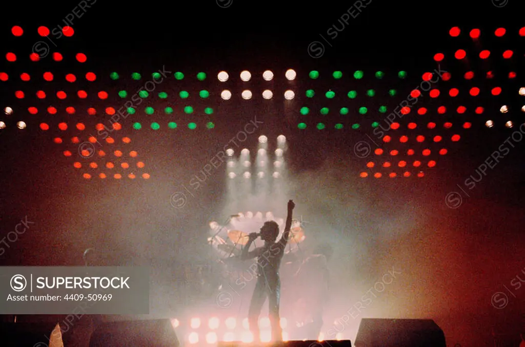 Queen en concierto. Palau d'Esports, Barcelona. 1979.