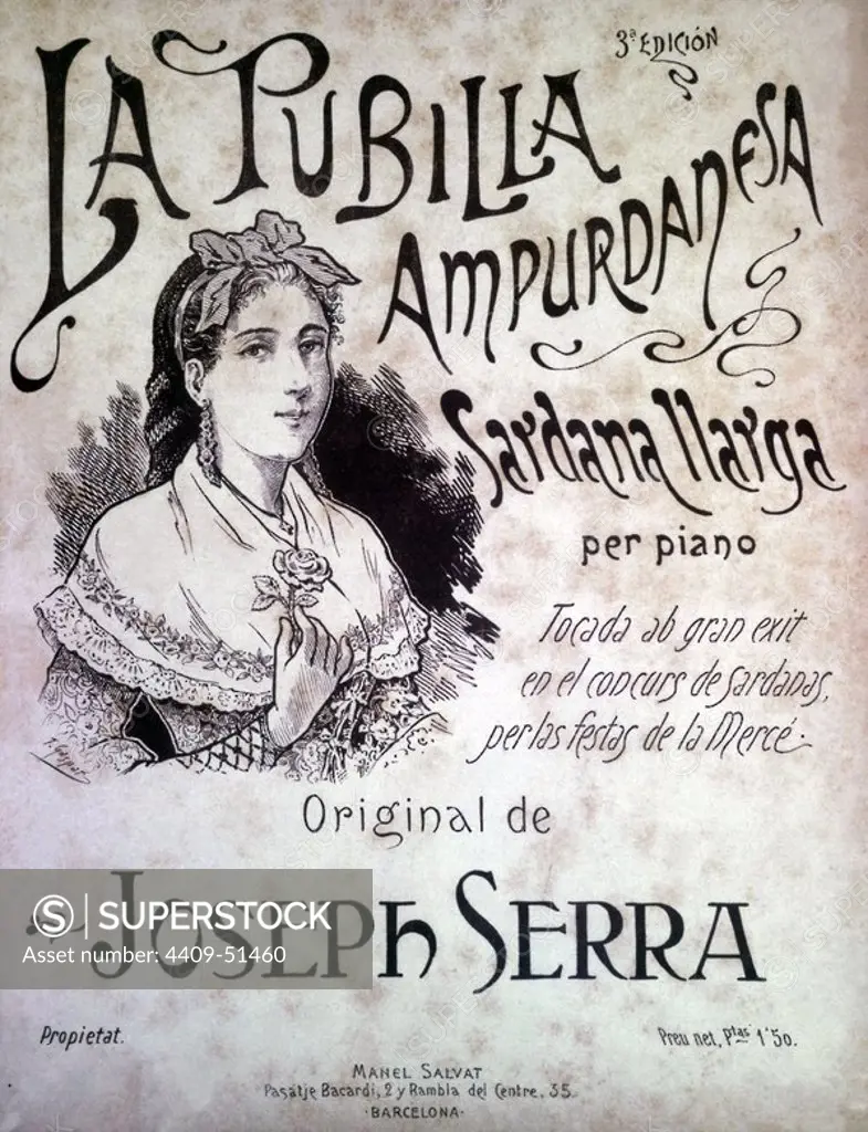 Portada de"La Pubilla Ampurdanesa"; de Josep Serra.