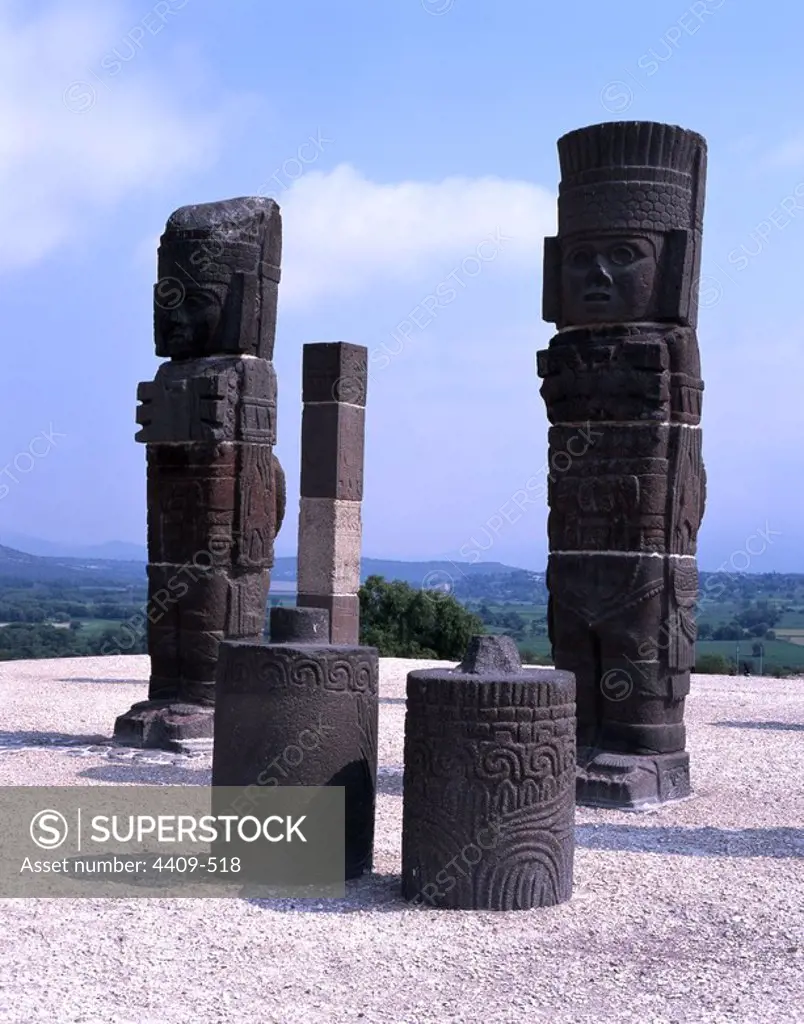 Mexico.Hidalgo.Z.A. de Tula.Cultura Tolteca.Templo de Quetzalcoatl.Atlantes o guerreros-telamones.