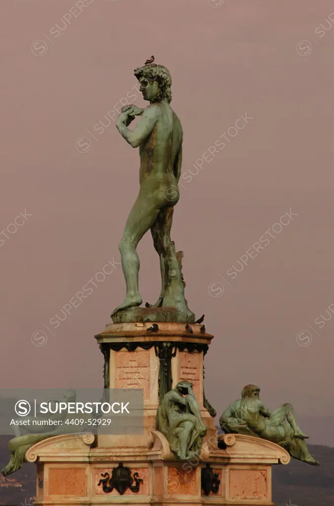 ITALIA. FLORENCIA. Copia del DAVID de Miguel Angel, localizado en la Piazzale Michelangelo. La Toscana.