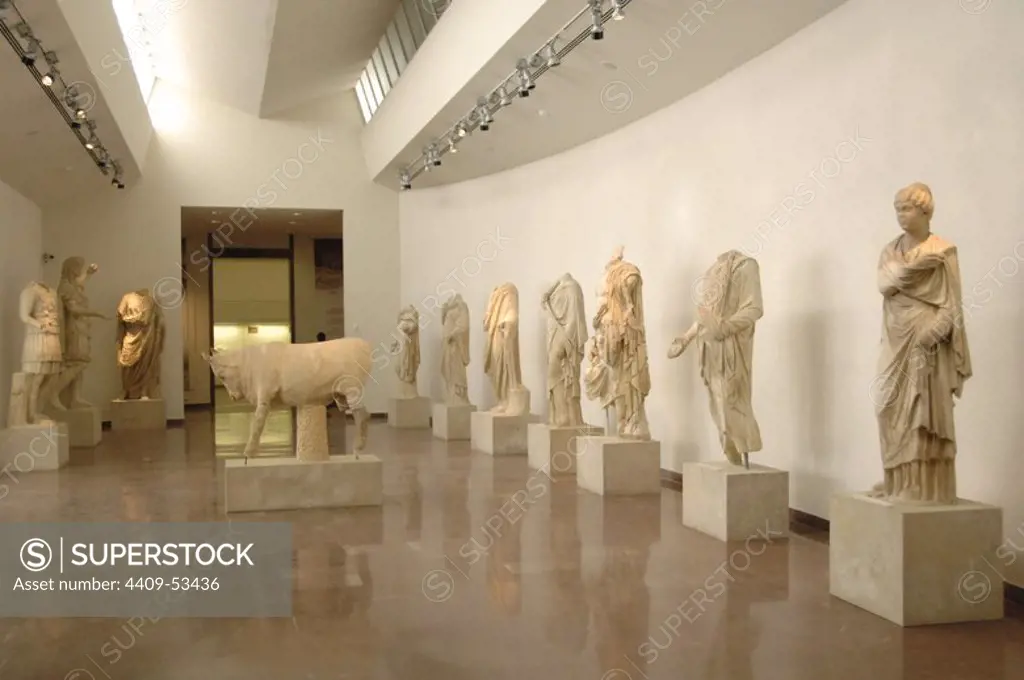 Archaeological Museum at Olympia. Interior view. Greece.