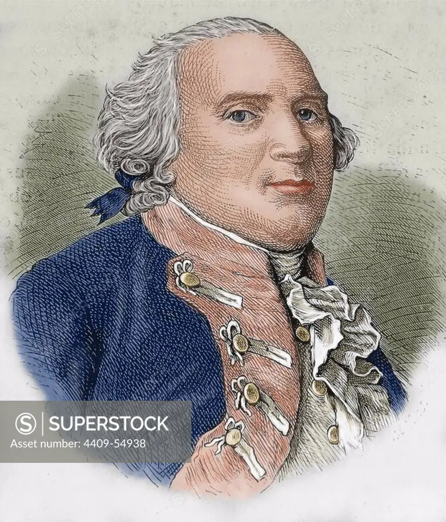 Frederick William II (1744-1797). King of Prussia since 1786. Colored engraving.