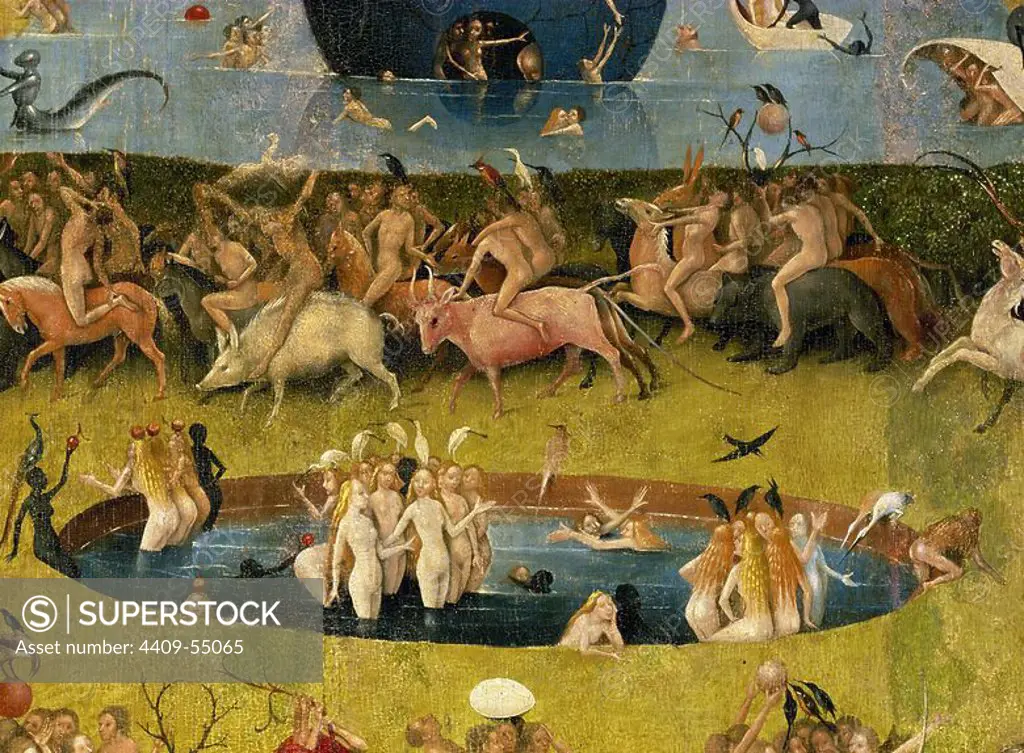 Hieronymus Bosch (1450-1516). The Garden of Earthly Delights. Central panel. Detail. Prado Museum. Madrid. Spain.