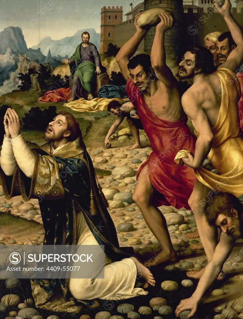 Juan de Juanes (1523-1579). Spanish painter. The Martyrdom of Saint Stephen. 1562. Prado Museum. Madrid. Spain.