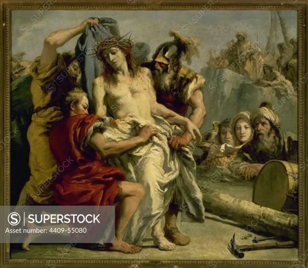 Giovanni Domenico Tiepolo (1727-1804). Italian painter. The Spoliation of Christ. 1772. Prado Museum. Madrid. Spain.