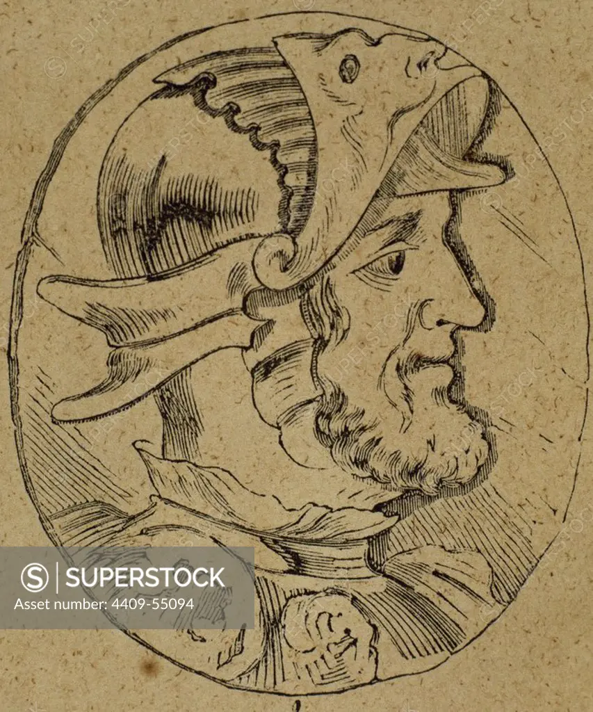 Sancho I of Leon (932-966). King of Leon (Iberian Peninsula). Portrait. Engraving.
