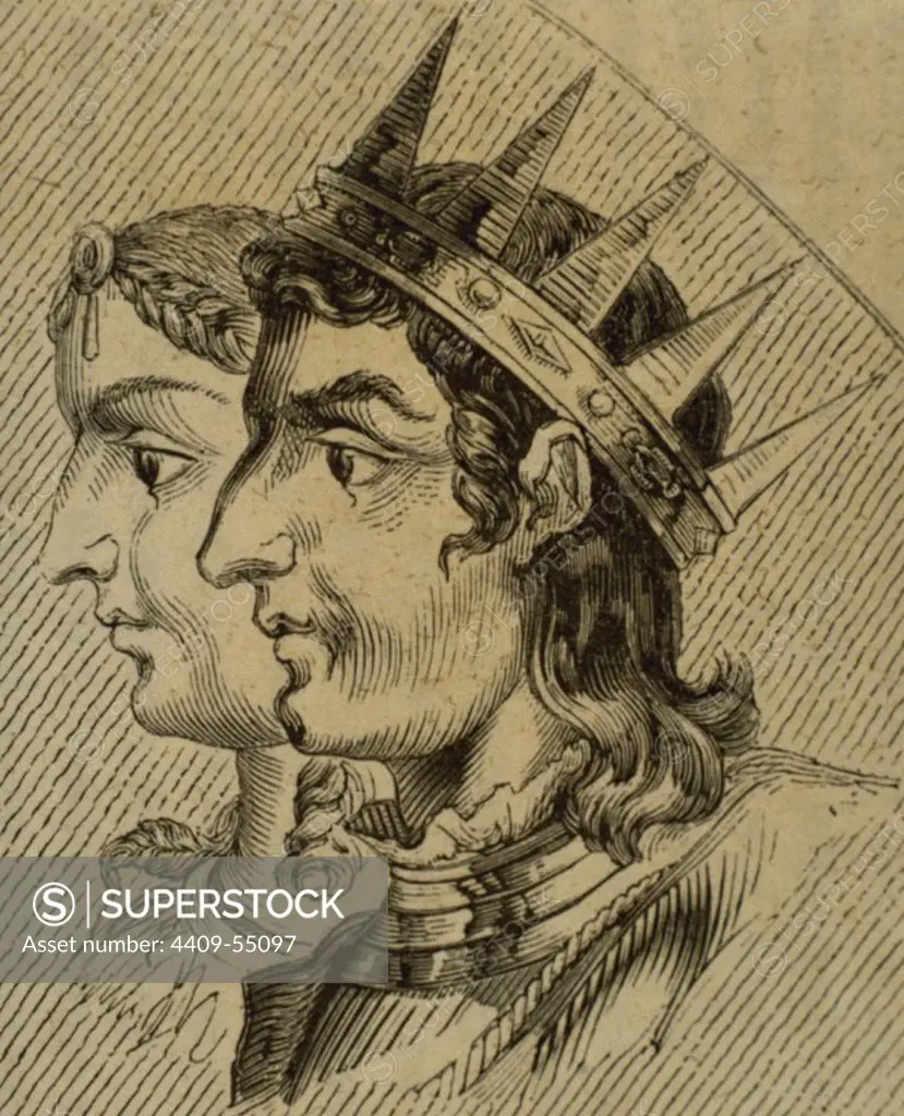 Silo of Asturias (died 783). King of Asturias from 774 to 783. Portrait. Engraving.
