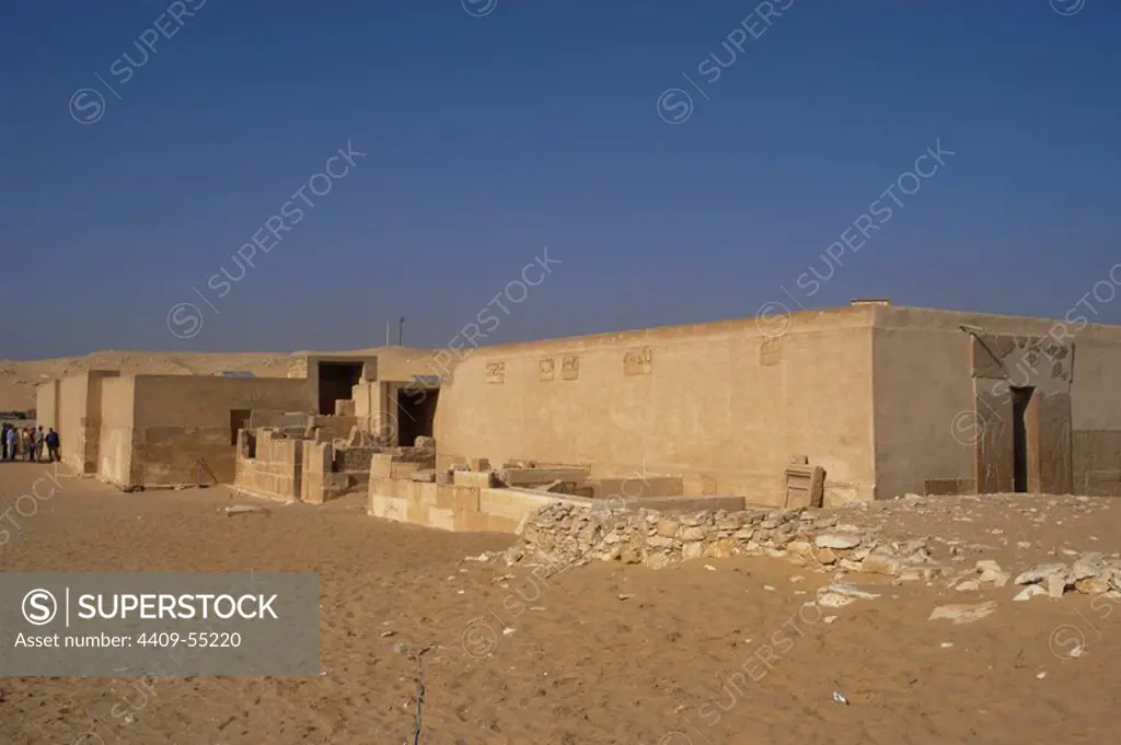 Mastaba of Kagemni (2350 BC). Chief Justice and vizier of the Pharaoh Teti. Exterior. Old Kingdom. Saqqara. Egypt.
