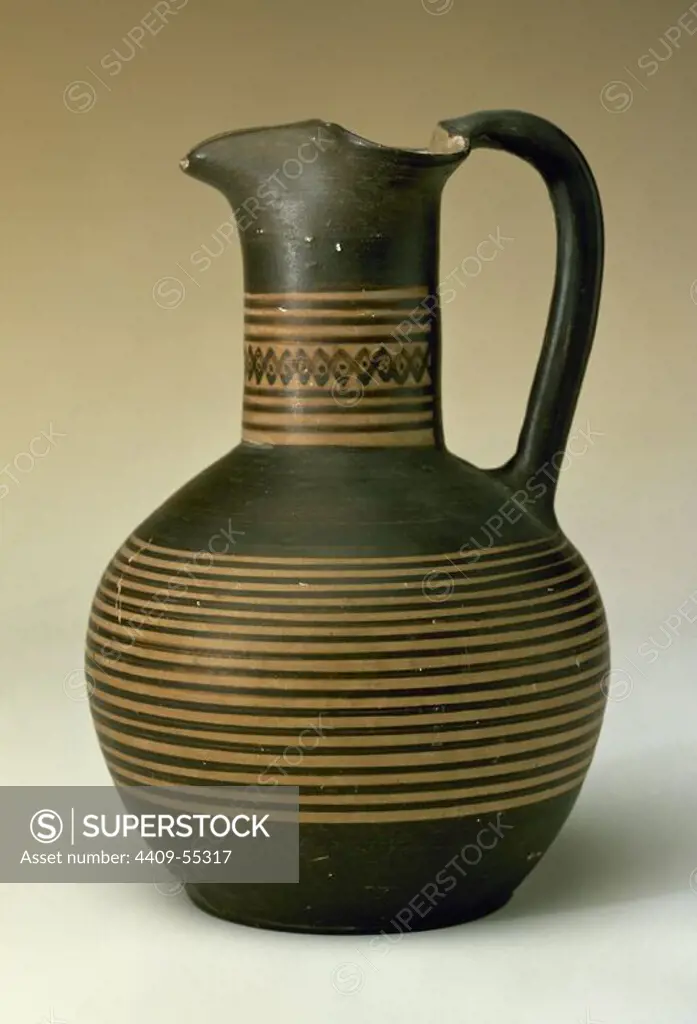 Greece. Geometric art. Middle Geometric period (850-760 BC). Oenochoe from Attica, Greece. National Archaeological Museum. Madrid, Spain.