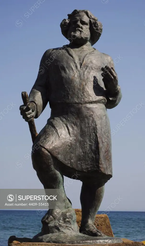 Ukraine. Autonomous Republic of Crimea. Koktebel. Maximilian Voloshin (1877-1932). Russian poet. Statue.