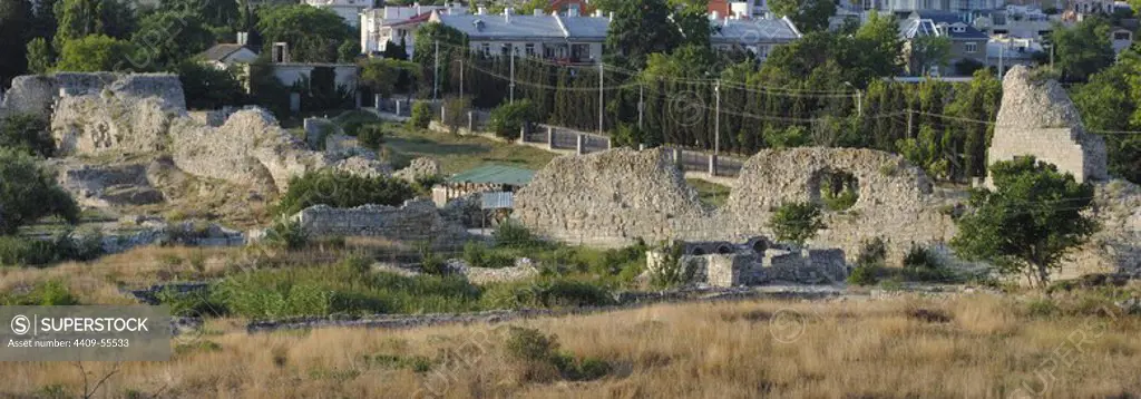 Ukraine. Chersonesus Taurica. 6th century BC. Greek colony occupied later by romans and byzantines. Defensive walls. Sevastopol.