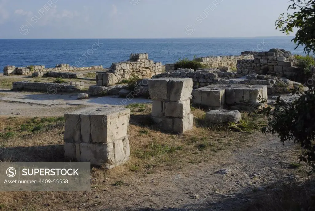 Ukraine. Chersonesus Taurica. 6th century BC. Greek colony occupied later by romans and byzantines. Ruins. Sevastopol.