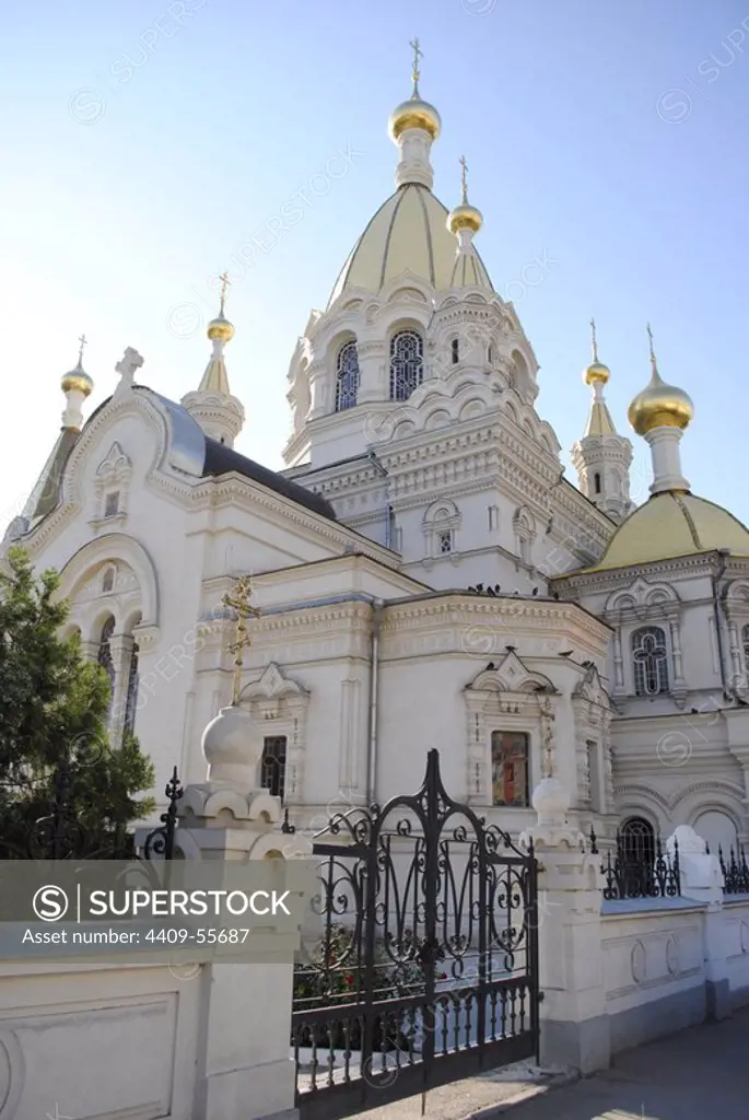 Ukraine. Sevastopol. Pokrovsky Orthodox Cathedral. Exterior. Built from 1892 to 1905 by architect Valentin Feldman. Crimean Peninsula.