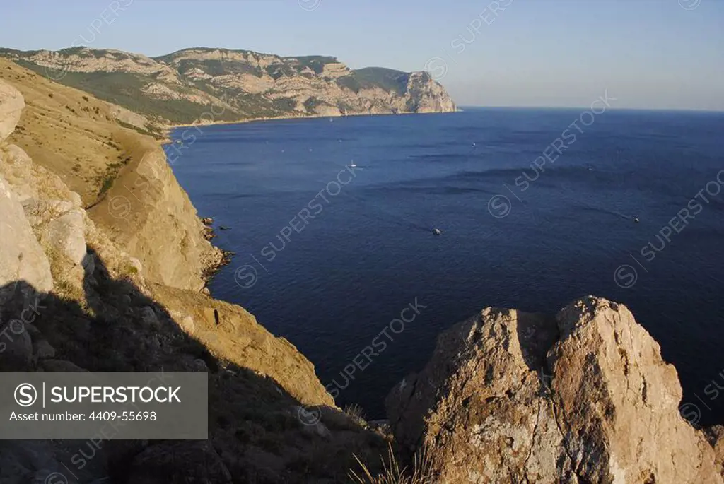 Ukraine. Autonomous Republic of Crimea. Balaklava Bay from Chembalo's genoese fortress.