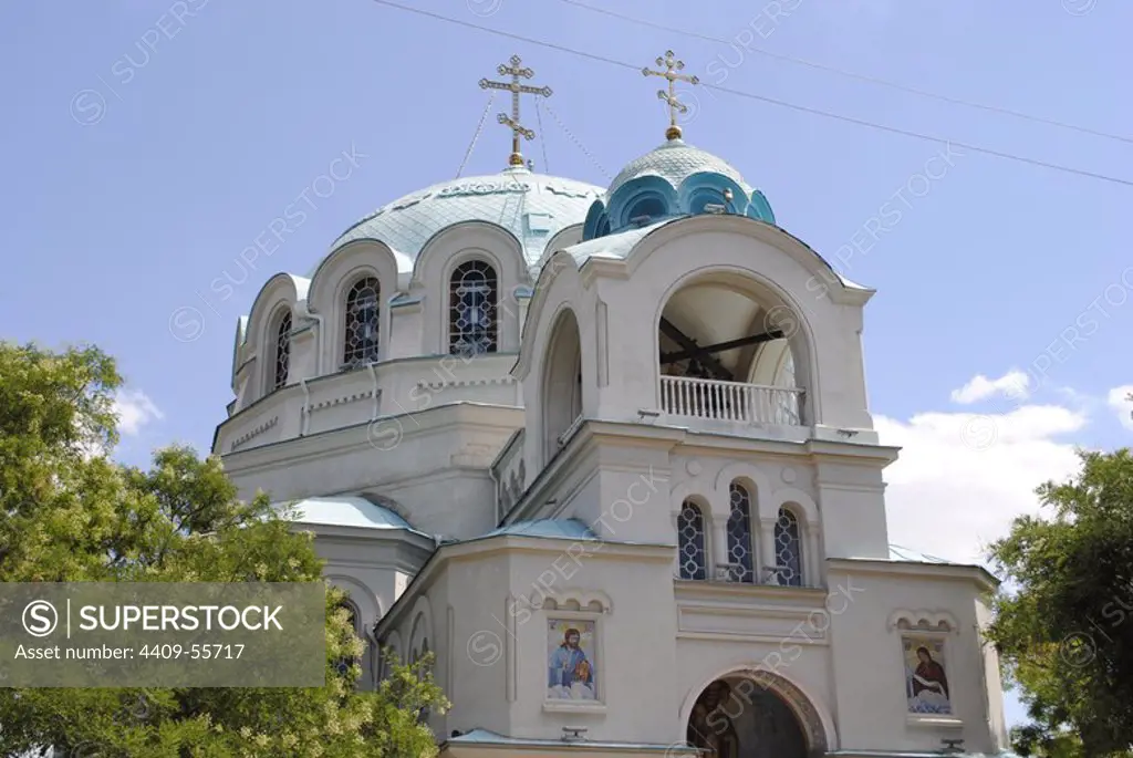 Ukraine. Autonomous Republic of Crimea. Yevpatoria. Cathedral of St. Nicholas the Miracle Worker. 19th century. Built by Alexander Bernardazzi. Exterior.