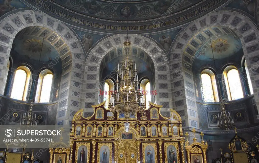 Ukraine. Autonomous Republic of Crimea. Yevpatoria. Cathedral of St. Nicholas the Miracle Worker. 19th century. Built by Alexander Bernardazzi. Iconostasis by Vannuki.